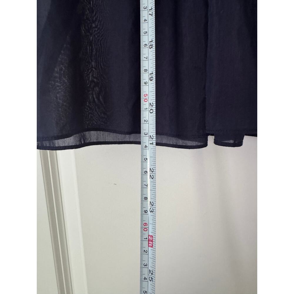 Quince Cotton-Silk Voile Short Sleeve Blouse Dark Navy Blue Size: XS - Picture 6 of 6